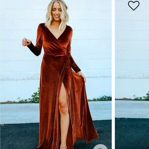 Baltic Born Esmeralda velvet wrap dress in bronze. New with tags!!!